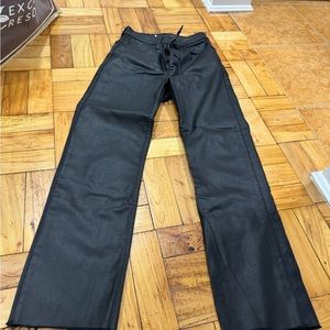 Abercrombie and fitch straight leg shiny black jeans